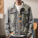 Loom Vintage Retro Denim For Men Spring And Autumn European Style Badge Large Size Pilot Motorcycle Jacket_mkmklike.com