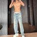 Men's Vintage Washed Blue Jeans - Retro Clean Fit Straight Leg Stretch Denim Pants For Men | Trendy Slim Fit Comfortable Casual Trousers_mkmklike.com