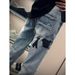 Men's Slim Fit Straight Leg Jeans Autumn Winter Trendy Brand Letter Embroidery Skinny Denim_mkmklike.com