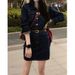 ELLE ELLE ELLE French Style Slimming Plus Size Fat One-Piece With Collar Waist Cinching Autumn And Winter New Denim Dress For Women_mkmklike.com
