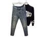 Men's Slim Fit Stretch Denim Jeans With Embroidery Detail - Comfortable Straight Leg Casual Pants For Teen & Young Adult_mkmklike.com