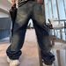 Street Art Denim Pants – Hand-Painted Graffiti Straight-Leg Jeans For Men (M-3XL, Distressed Blue)_mkmklike.com