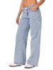 Russian Fashion 2025 New Extended Version Women's High-waisted Wide-leg Floor-length Jeans_mkmklike.com