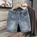 Retro Loose Fitting Cargo Denim Shorts For Men Summer Trendy Style Thin Straight Leg Five Point Pants Cool And Edgy_mkmklike.com