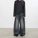 Vintage Washed Wide Leg Jeans - Unisex High Waist Denim Pants With 3D Whiskering, Retro Loose Fit, Straight Leg Comfort_mkmklike.com