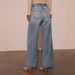 Women's Clothing High Waist Wide Leg Jeans For Women Tie Up Washed Straight Leg Denim European And American Style_mkmklike.com