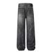 American Style Water Ripple Straight-Leg Jeans Men's High Street Trendy Vibe Washed Vintage Loose Wide-Leg Pants_mkmklike.com