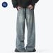 Nordmann Muqiu Clothing | American Heavy Washed Vintage Jeans Men's Vibe Style High Street Straight Wide-Leg Long Pants_mkmklike.com