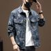 Loom European American Loose Denim Men's Design Retro Jacquard Jacket Spring And Autumn Stylish Long Sleeve Shirt Trendy_mkmklike.com