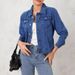 Women's Denim Jacket – Vintage Washed, Relaxed Fit, Lightweight & Stylish For Everyday Wear_mkmklike.com