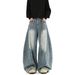 Men's Street Style Cleanfit Casual Loose Wide Leg Trousers_mkmklike.com