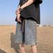 2025 Summer Denim Shorts Men's Loose Straight Five-point Pants Trendy Brand Ins Korean Version Trendy Versatile Casual Pants_mkmklike.com