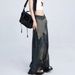 Women's Retro High-Waisted Wide-Leg Jeans Star Patchwork Denim Y2K Style Loose Fit Frayed Hem European American Fashion_mkmklike.com