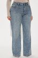 Wide-Leg Distressed Jeans For Women – Vintage Wash & Embroidered Detailing (Loose Fit, Comfortable & Stylish)_mkmklike.com
