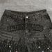 Men's Y2K Streetwear Denim Shorts - Hand-Drawn Print & Rhinestone Embellished Baggy Cargo Shorts For Summer_mkmklike.com