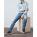 Retro Style Slim Fit Men's Blue Ripped Jeans High Quality Stretch Heavy Duty European American Casual Mid Waist Long Trousers_mkmklike.com
