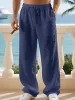 Men's Linen Casual Classic Straight-leg Pants, Breathable, Comfortable, And Stylish Long Pants, Suitable For Outdoor Travel, Vacation, And Daily Wear_mkmklike.com