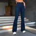Women's Clothing Stretch Simple Design Stretch Denim Jeans High Waist Flared Bootcut Pants Slim Fit Comfortable Blue Jeans For Casual Wear_mkmklike.com
