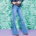 Women's Clothing Jeans Mid Waist Flared Lace Up Denim Trousers Stretch Jeans Women's Flared Pants_mkmklike.com