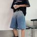 Japanese American Denim Shorts Boys Summer 2025 New Gradual Change Color Hong Kong Style Loose Straight Five-point Pants Men_mkmklike.com