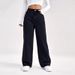 High Waisted plus Size Women's Jeans Light Color Loose Wide Leg Straight Leg Pants Casual Trousers for plus Size Women_mkmklike.com