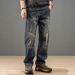 Men's Clothing Men's Slimming Straight Leg Jeans Trendy Loose Fit Retro Style For Autumn Winter For Formal & Casual_mkmklike.com