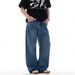 Men's Clothing Unisex Washed Straight Leg Loose Fit Jeans Bamboo Fabric Retro Parisian Button Design Trendy Versatile Trousers_mkmklike.com