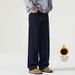 Men's Fleece Lined Wide Leg Straight Leg Jeans Denim_mkmklike.com