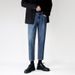 BOY Korean Style Nine-point Jeans Men Light Color Loose Straight-leg Spring And Autumn Trendy All-match Slimming Small Feet_mkmklike.com