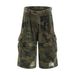 Men's Clothing High Street Camouflage Capri Jeans Trendy Washed Distressed Loose Fit American Style Ripped Workwear For Men And Women_mkmklike.com