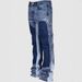 Christmas Thanksgiving Halloween Valentine's Day Men's Workwear Pants, Fashionable Ins Workwear, Elastic Patch Denim Layered Flared Pants_mkmklike.com