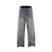 Men's Relaxed Fit Straight Leg Jeans – Semi-Button Waist & Vintage Wash (S-XXXL)_mkmklike.com