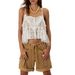 Fashion Summer Loose Denim Shorts For Women With Built-In Belt Style Trendy Hot Pants_mkmklike.com