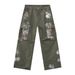 Men's Vintage Heavy-Duty Paint-Distressed Workwear Jeans – Multi-Pocket Utility Pants With Relaxed Fit & Raw Edge Detailing"_mkmklike.com