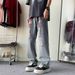 Trendy Brand Retro Printing Ripped Jeans Men's Spring And Autumn American Vibe Pants Ruffian Handsome Loose High Street Straight Trousers_mkmklike.com