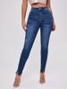 Women's Clothing Split Beaded Stitching Slim High Waist Stretch Jeans Women's Trousers_mkmklike.com
