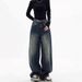 High-Waisted Loose Fit Jeans – Vintage Washed Denim For Effortless Street Style_mkmklike.com