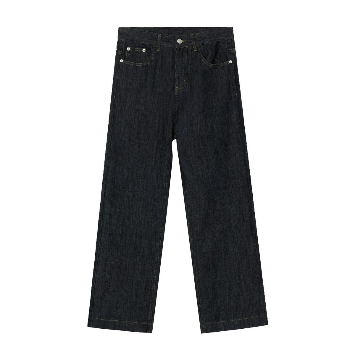 Original Color Jeans Korean Style Versatile Loose Slim Drape Straight Trousers Unisex_mkmklike.com