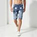 Men's Trendy Versatile Stretch Denim Shorts Summer Splatter Ink Five Point Fashion Riding Breeches_mkmklike.com