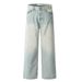 Punk Light Washed Jeans For Men Loose Fit Ripped Straight Long American Street Style Vintage Versatile Wide-Leg Pants_mkmklike.com