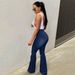 Women's Clothing High Waist Elastic Denim Trousers Flared Horseshoe Pants Solid Color Fashion Spring/Autumn_mkmklike.com