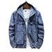 Men's Clothing New Casual Men's Jacket 2025 Spring Trendy Versatile Workwear Fit One Piece Hooded Denim Jacket For Men_mkmklike.com