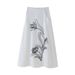 Women's clothing temperament slim fit embroidered solid color versatile skirt_mkmklike.com