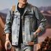 Pulse Pulse Maple House Clothing / Men's Distressed Trendy Autumn Winter European American Style Casual Denim Top Workwear Jacket_mkmklike.com
