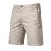New cotton casual men's straight slim fit five-point shorts solid color men's clothing _mkmklike.com