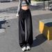 2025 Spring And Autumn New Style Blue-Grey Vintage Women's Jeans, Versatile Loose Wide-Leg Draped Floor-Length Pants In_mkmklike.com