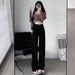 High Waist Straight Leg White Jeans For Women, Flowy Wide Leg Trousers, Stretchy Comfort Fit, Classic Denim Pants, Plus Size Available_mkmklike.com
