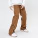 Nordmann Brown Workwear Jeans For Men, Autumn And Winter Design, Niche Casual Pants With Side Zipper, Loose Straight-Leg Trousers_mkmklike.com