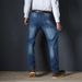 Spring And Autumn High Elastic Business Jeans Men's Loose Straight Box Fattened Plus Size High Waist Jeans Men's Slim Fit_mkmklike.com