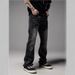 Men's Clothing Lightning Flower Three Dimensional Wrinkled Heavy Wash Loose Bootcut Jeans_mkmklike.com